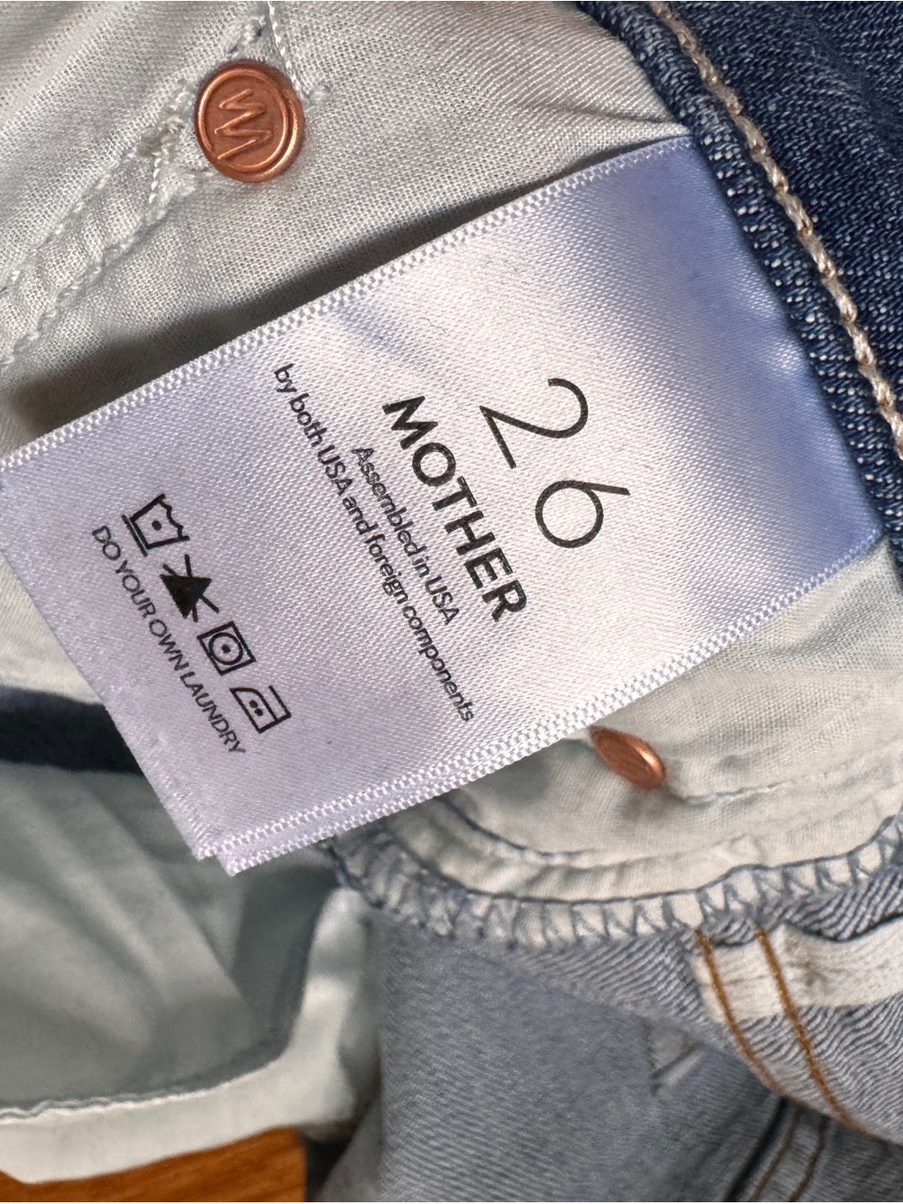 MOTHER High Waisted Rider Ankle Step Fray  Crop Jeans - Blue - Picture 9 of 11